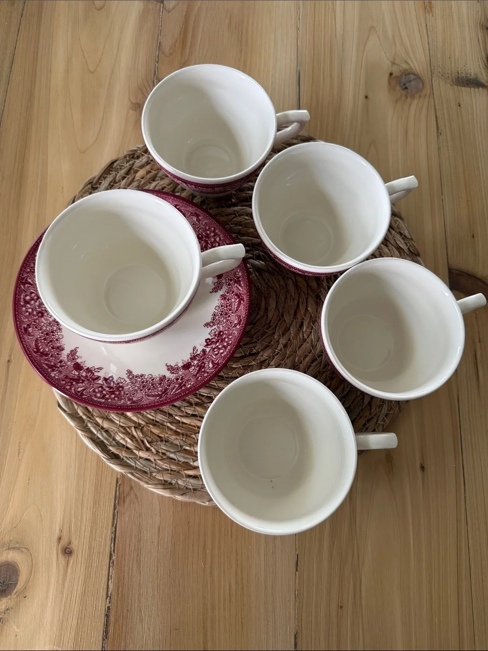 Mayfair 5 Cups and Saucers by Williams Sonoma
